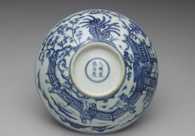 图片[3]-Bowl with underglaze-blue illustration of court ladies in a setting described in the T’ang poem “Autumn Evening”, Ming dynasty Hsuan-te reign (1426-1435)-China Archive